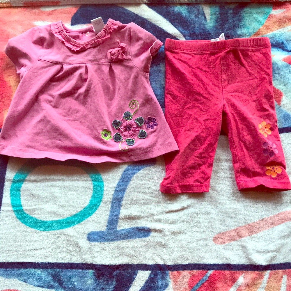 Baby girls twelve-month shirt and bottoms
